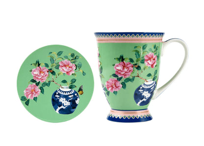 Maxwell & &Williams Mok met Onderlegger 300ml Camelia in Geschenkdoos