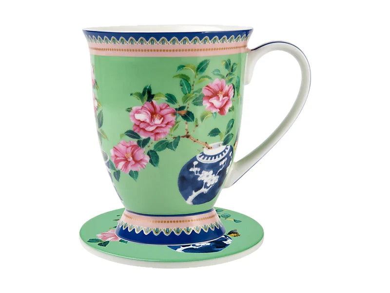 Maxwell & &Williams Mok met Onderlegger 300ml Camelia in Geschenkdoos