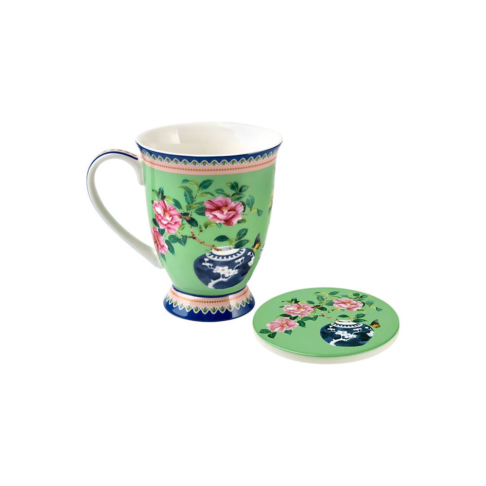 Maxwell & &Williams Mok met Onderlegger 300ml Camelia in Geschenkdoos
