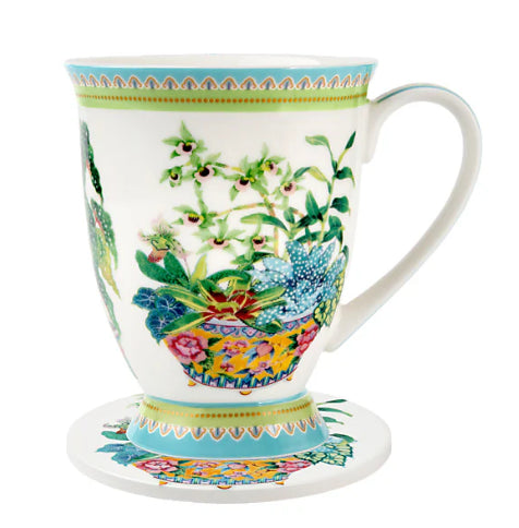 Maxwell & &Williams Mok met Onderlegger 300ml, Orchidee, in Geschenkdoos
