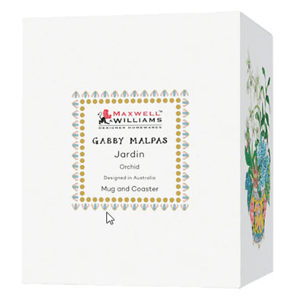 Maxwell & &Williams Mok met Onderlegger 300ml, Orchidee, in Geschenkdoos
