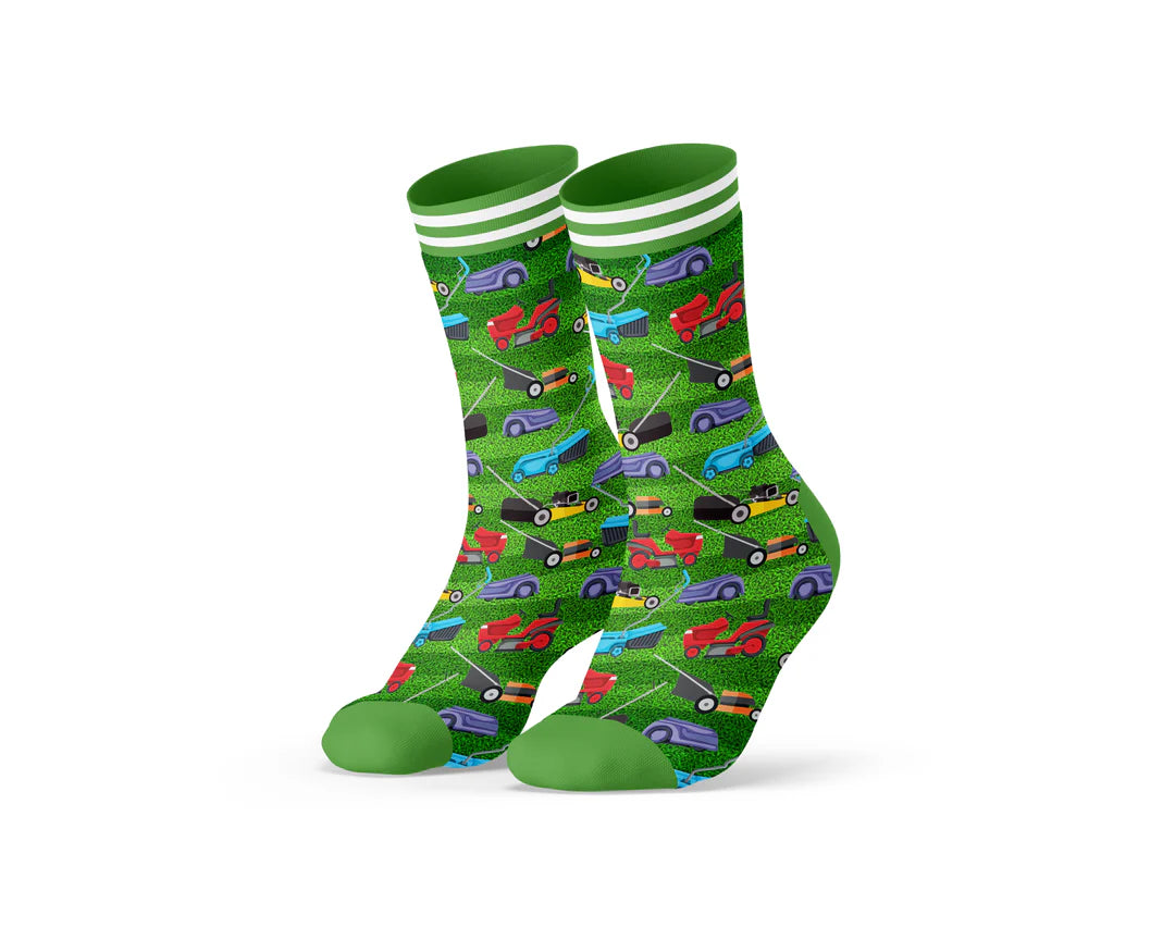 Sock My Feet Herensokken 3-pack Sock My Lawn Mower - 1 print + 2 effen