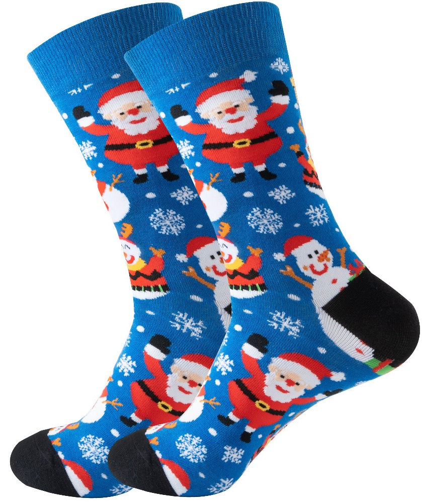 Musthaves Kerstsokken voor mannen en vrouwen blauw kerstman cadeautjes M38-45