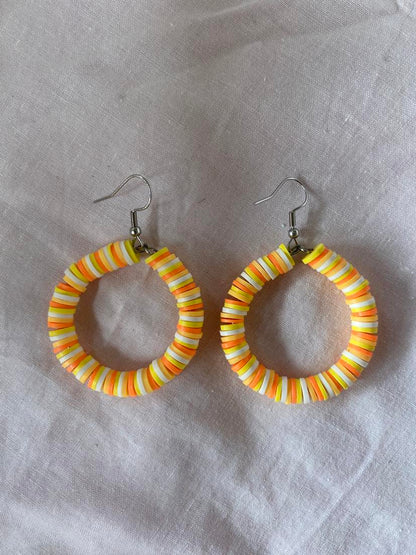 Julien Deluxe Oorbellen Katsuki kralen oranje geel wit