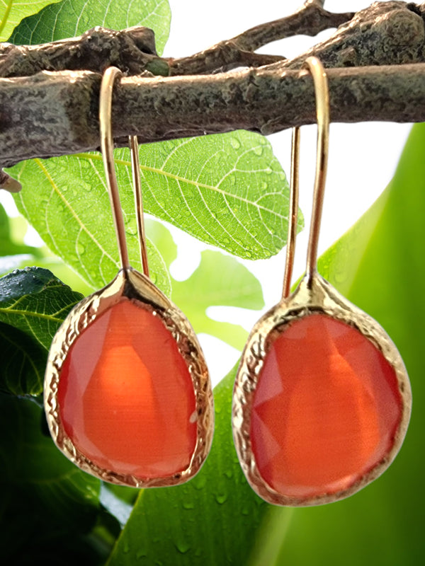 Happy Lona Oorbellen oranjerood