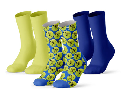 Sock My Feet Herensokken 3-pack Sock My Padel - 1 print + 2 effen