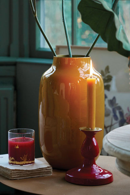 Pip Studio Vaas Metaal ovaal okergeel 30cm