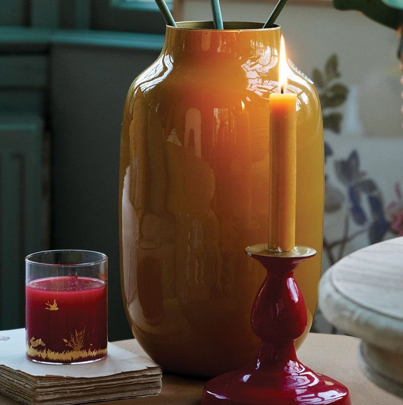 Pip Studio Vaas Metaal ovaal okergeel Ø18x30cm