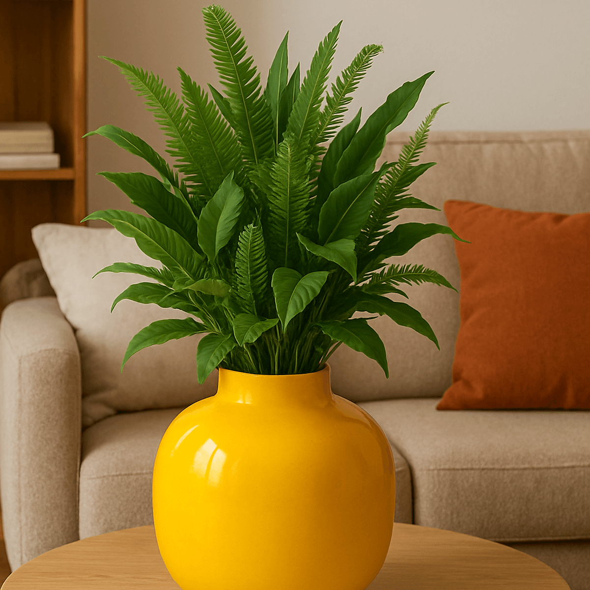 Pip Studio Vaas Metaal rond geel 23cm