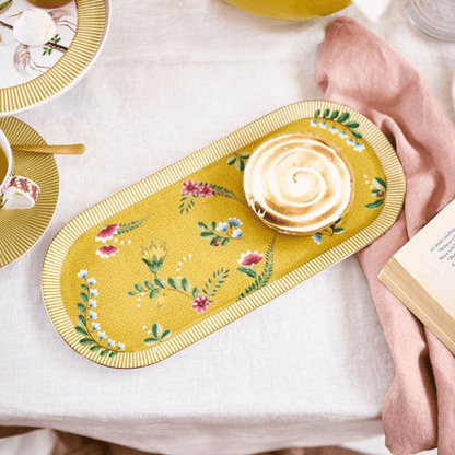 Pip Studio Taartplateau rechthoekig La Majorelle geel 33,3x15,5cm