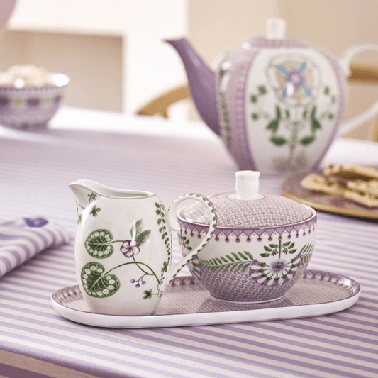 Pip Studio Melkkannetje en suikerpot Lily & Lotus Off White 250ml