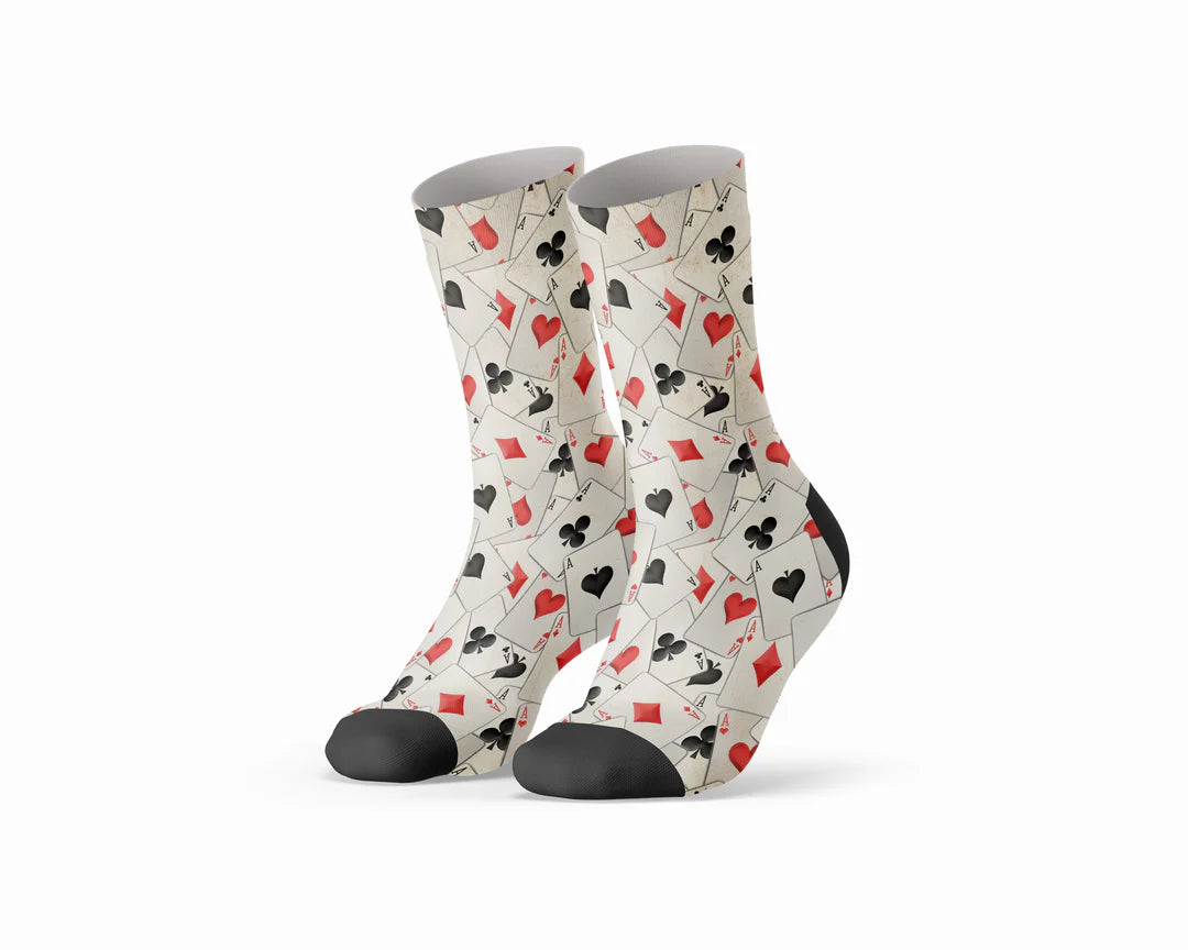 Sock My Feet Herensokken 3-pack Sock My Cards - 1 print + 2 effen