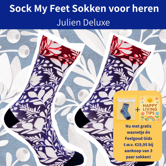 Sock My Feet Men's Sock Sock My Blue &amp; White Flowers