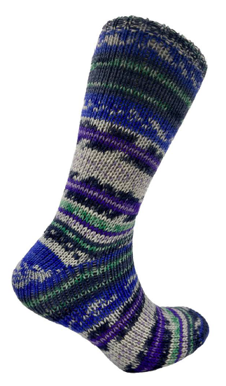 The Sockmaker Herensok Wol Gebreid Multicolor Blauw 1 paar - energie besparen