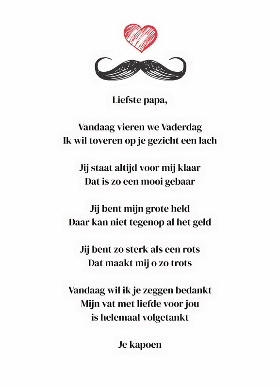 Ingekaderd gedichtje voor vaderdag