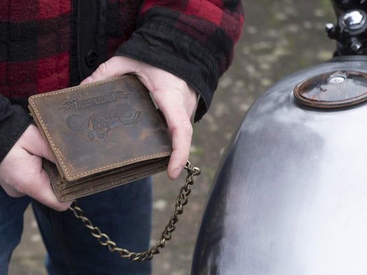 Greenburry Bikers World Leren Portemonnee met Ketting