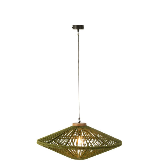 J-Line Hanglamp Ovni Ijzer/Jute Groen Medium