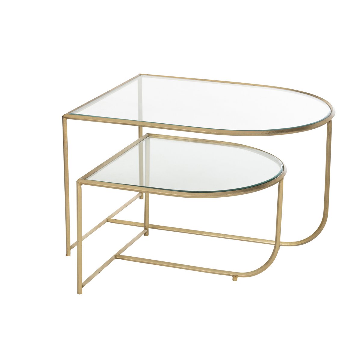 J-Line Set Van 2 Tafels Porte Metaal/Glas Goud