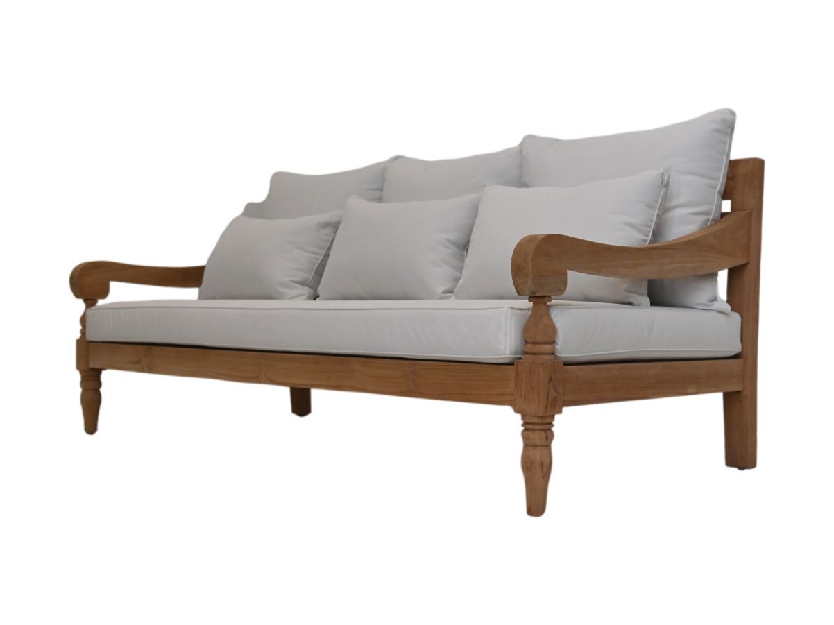 Bahama 3,5-zits sofa incl. kussens - 190x95x80 - Naturel/wit -  teak