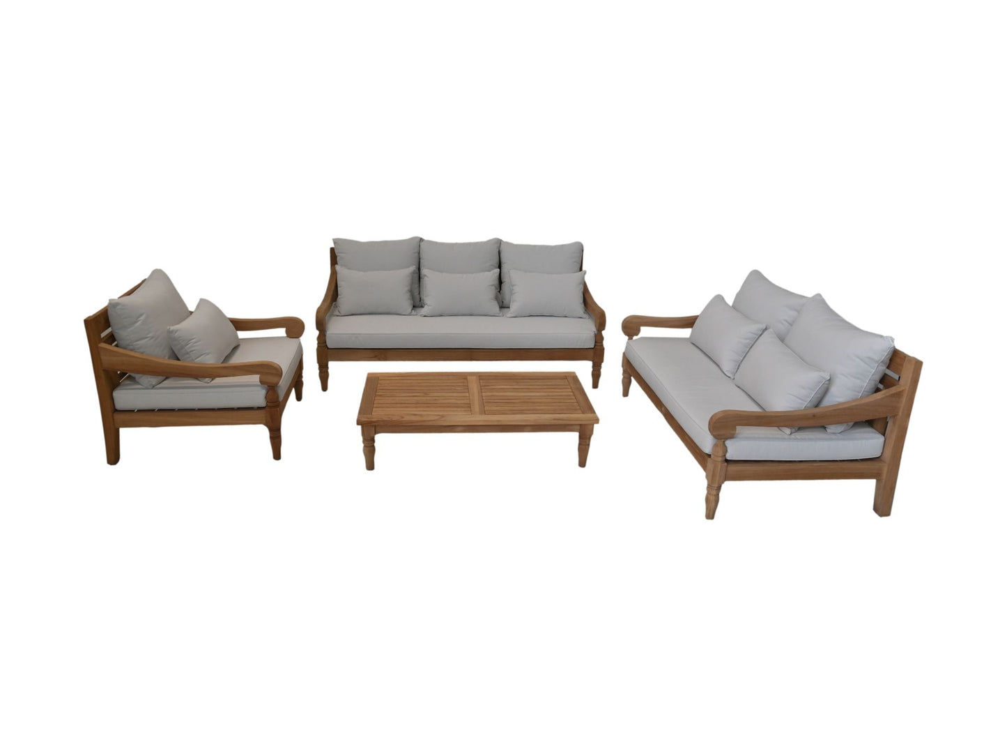 Bahama 3,5-zits sofa incl. kussens - 190x95x80 - Naturel/wit -  teak