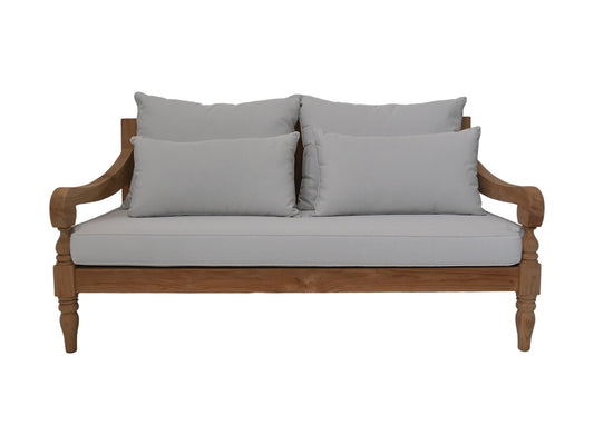 Bahama sofa 2,5-zits incl kussenset - 150x95x80 - Naturel/wit -  teak