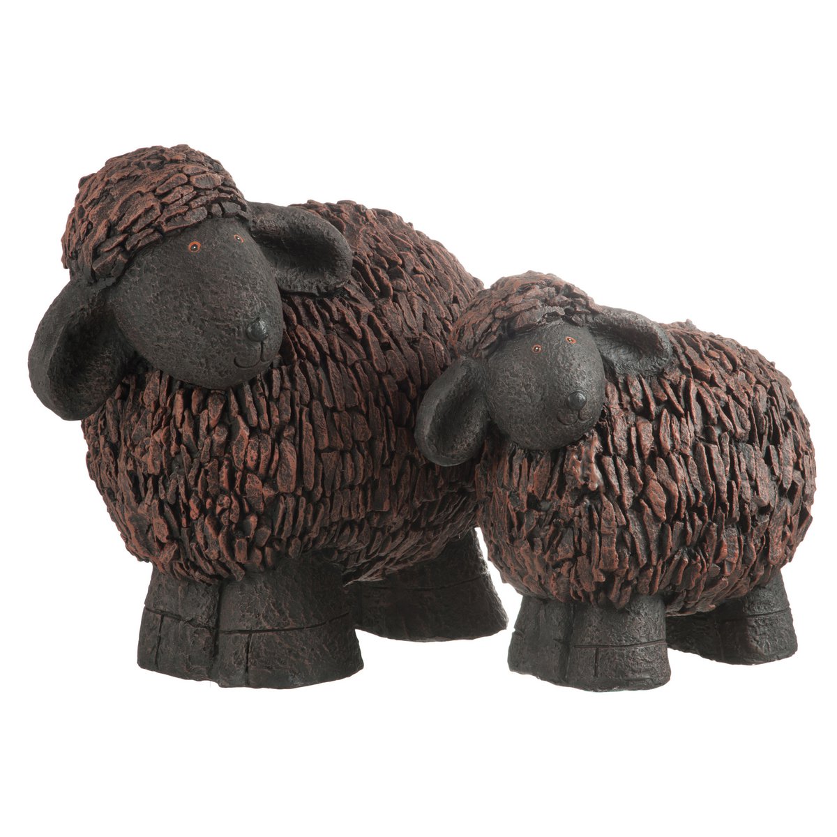 J-Line figuur Schaap - polyresin - bruin/zwart - large