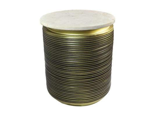 Bijzettafel marmer - ø41x53 - Wit/goud - Marmer/metaal