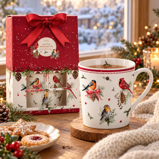 Duo Occasional mok 400ml Birds of Winter in Geschenkdoos