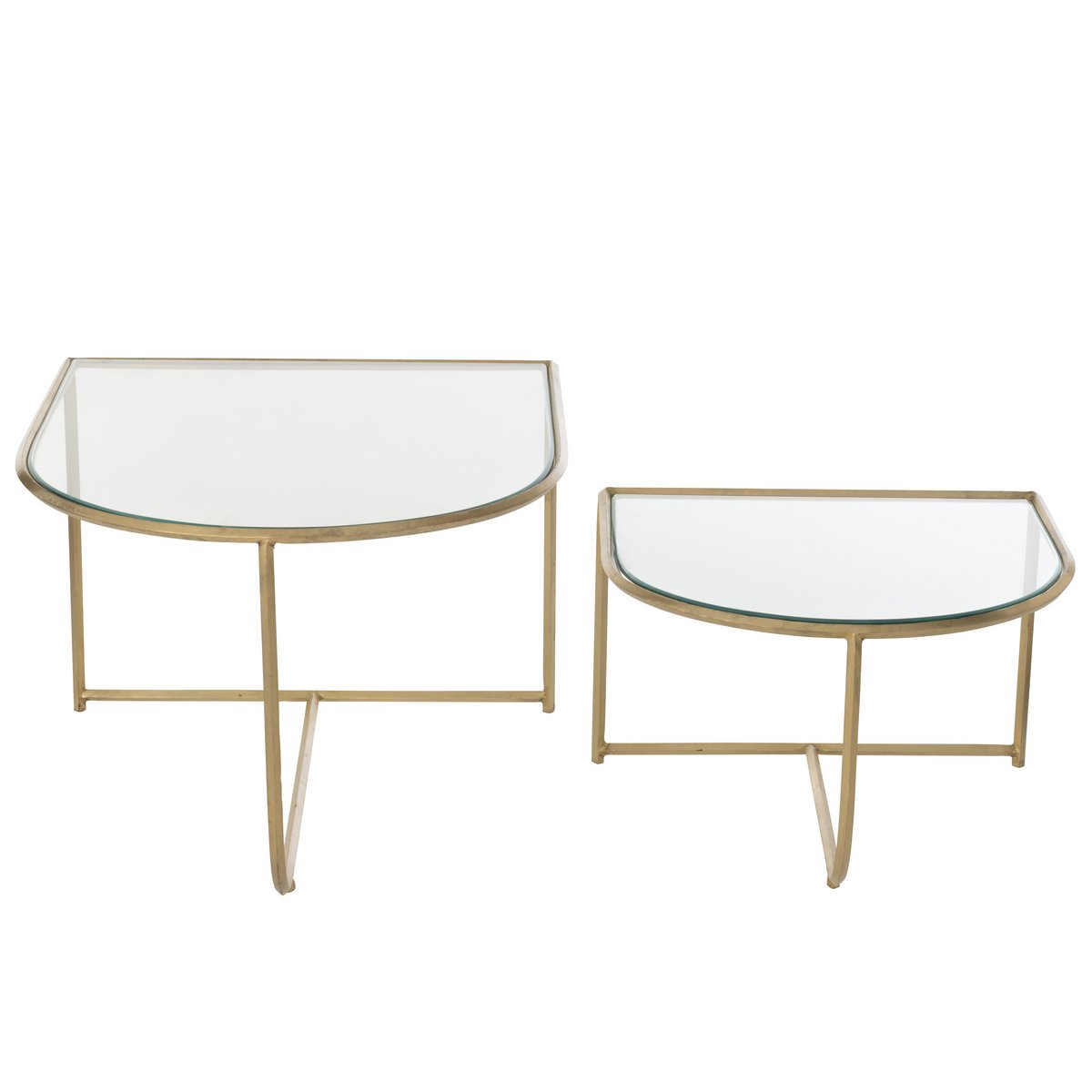 J-Line Set Van 2 Tafels Porte Metaal/Glas Goud