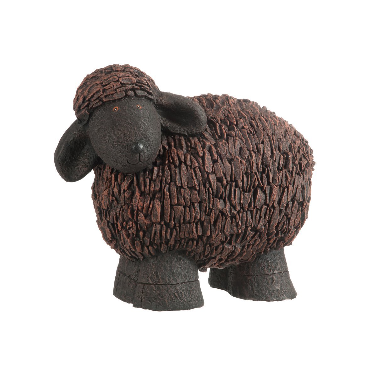 J-Line figuur Schaap - polyresin - bruin/zwart - large