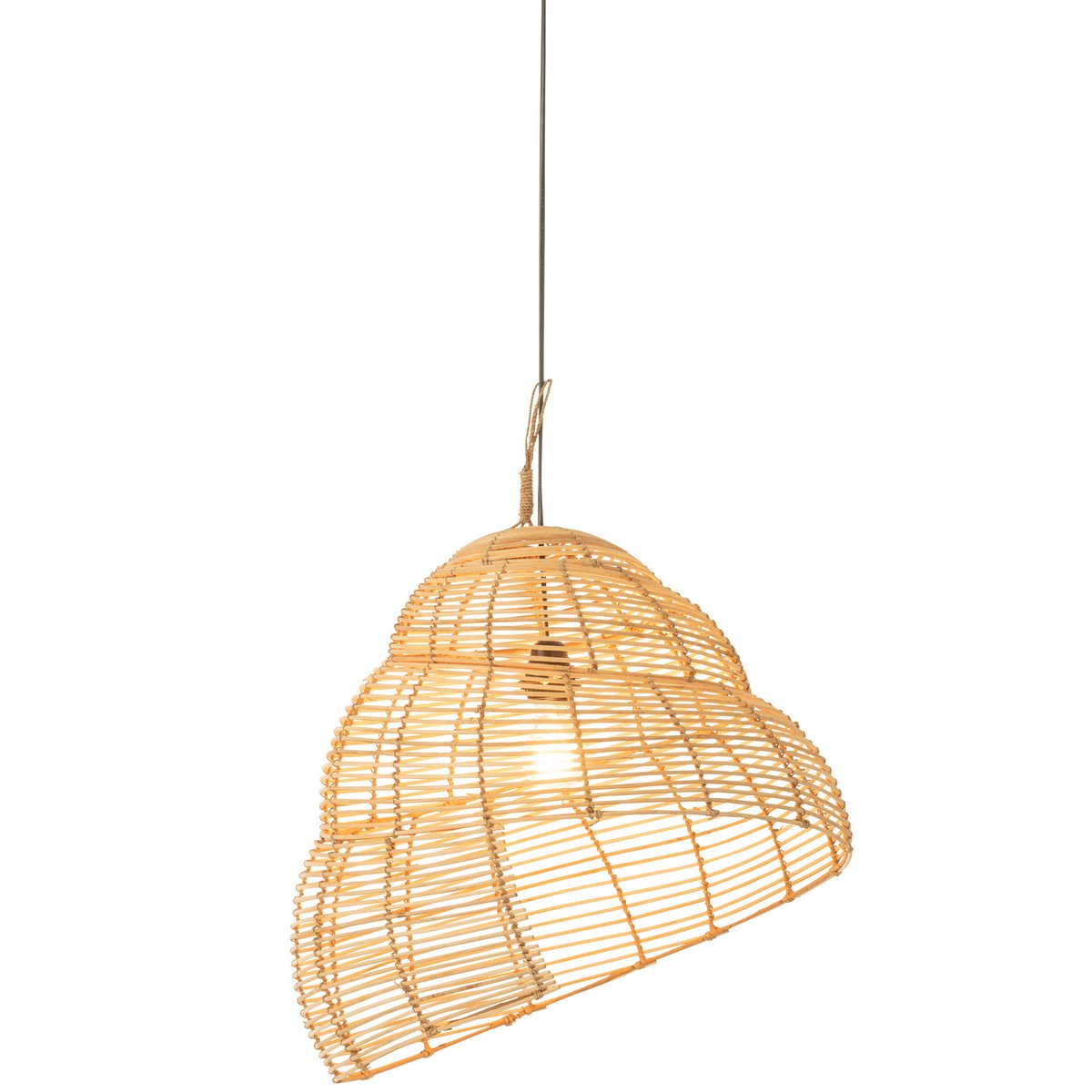 J-Line Hangende lamp Slak - bamboe - naturel