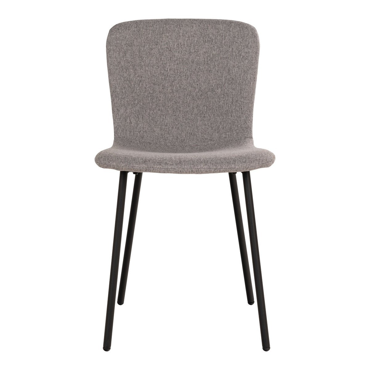 Halden Dining Chair - Eetkamerstoel, lichtgrijs met zwarte poten - set van 2