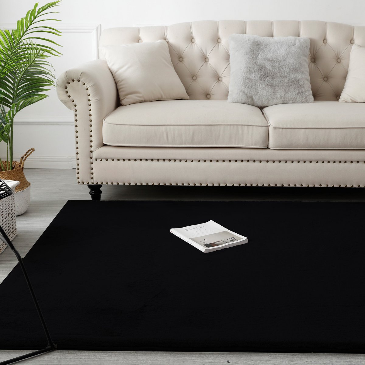 Fluffy Vloerkleed Black 200x290CM