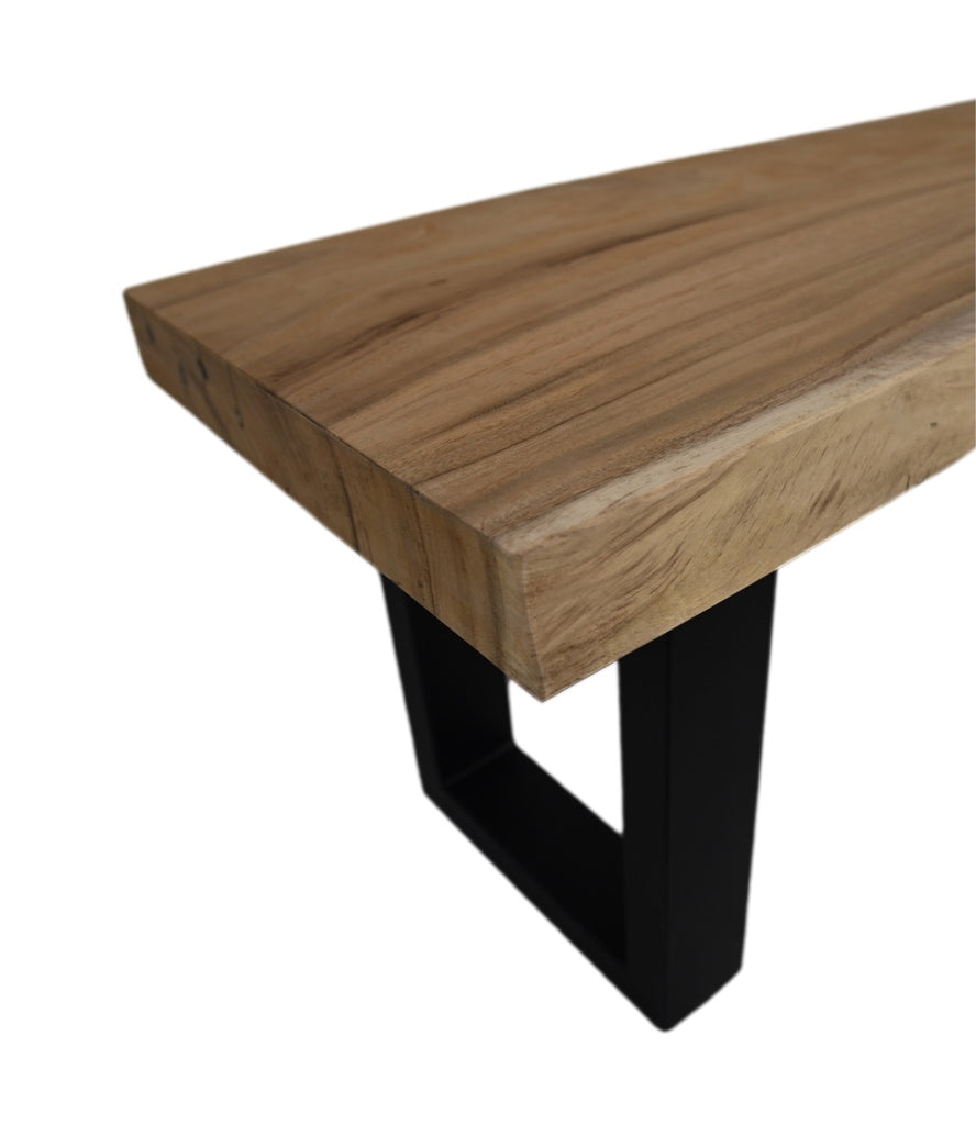 Console tafel - 140x40x48 - Naturel/zwart - Munggur/metaal