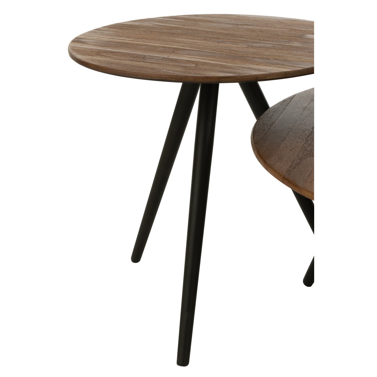 J-Line tafel Rond Gerecycleerd Teak - hout - naturel - set van 4