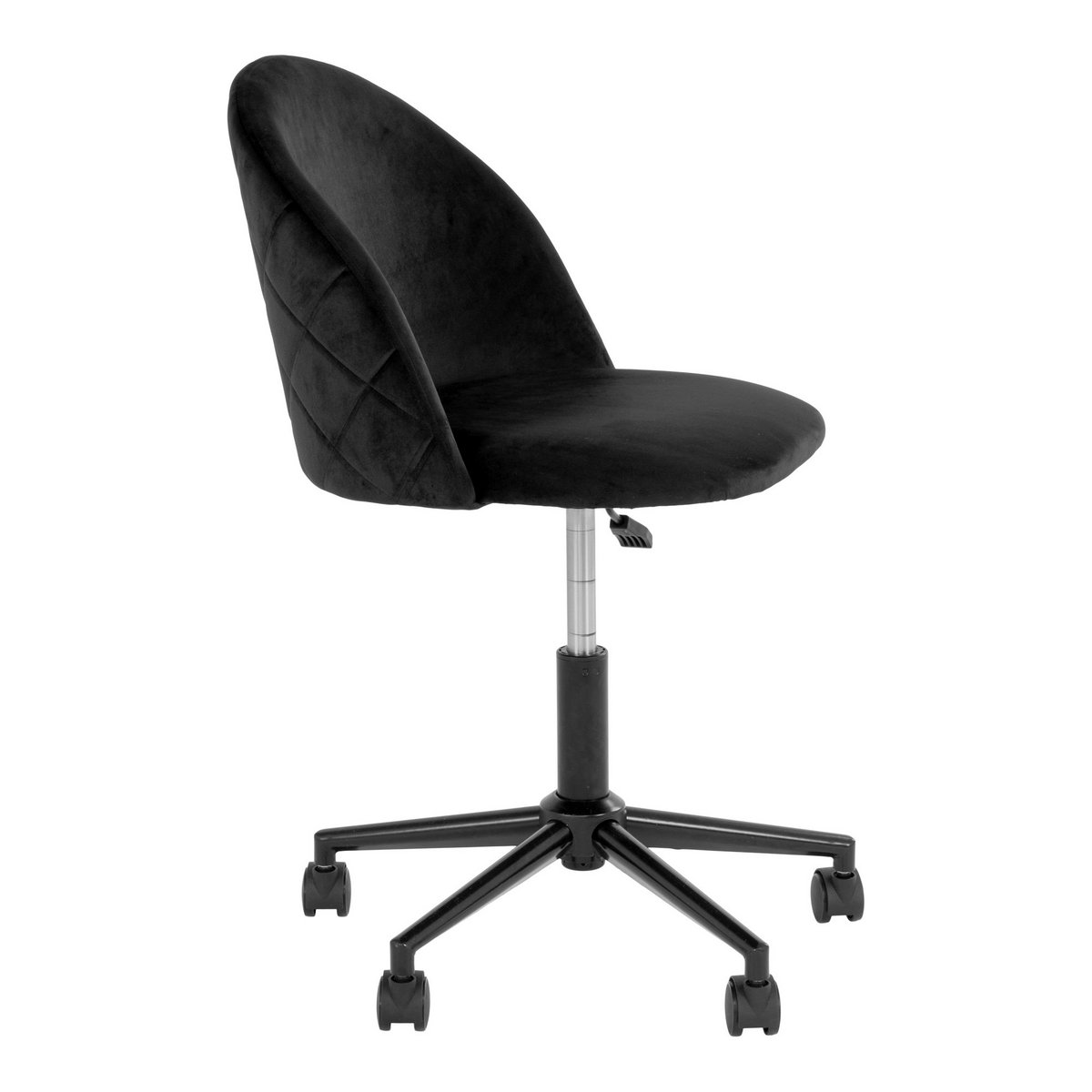 Geneve Office Chair - Bureaustoel in fluweel, zwart met zwarte poten, HN1207