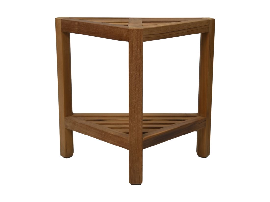 Decoratief hoek krukje - 46x30x46,5 - Naturel - Teak