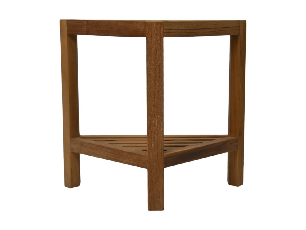 Decoratief hoek krukje - 46x30x46,5 - Naturel - Teak