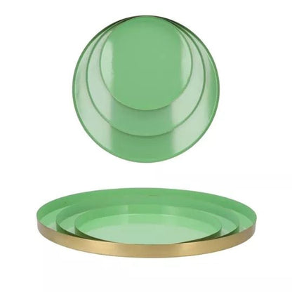 Dienblad decoratie schaal Daan Kromhout Marrakech mint goudkleurig 26cm - Julien Deluxe