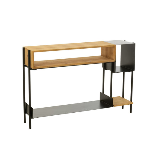 J-Line Console Tina Hout/Ijzer Zwart/Naturel