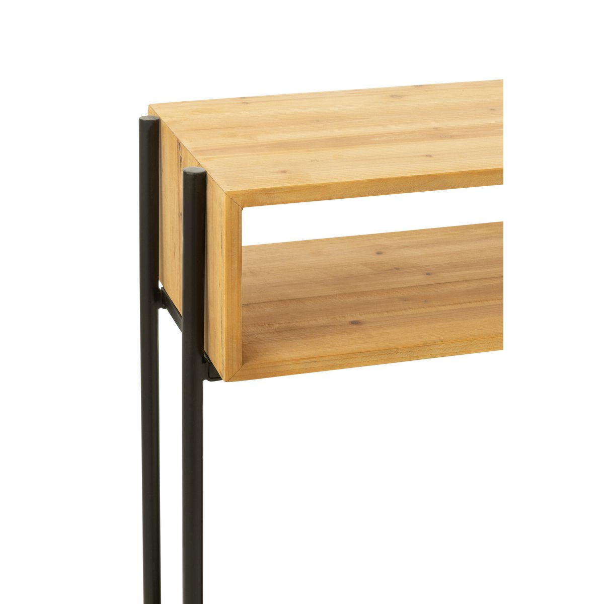 J-Line Console Tina Hout/Ijzer Zwart/Naturel