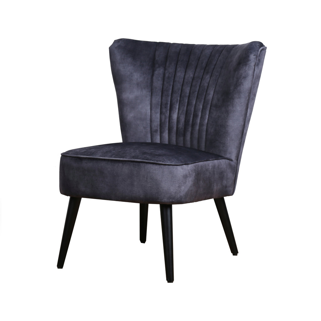 Fauteuil Eva Stof Aurora Velours Antraciet