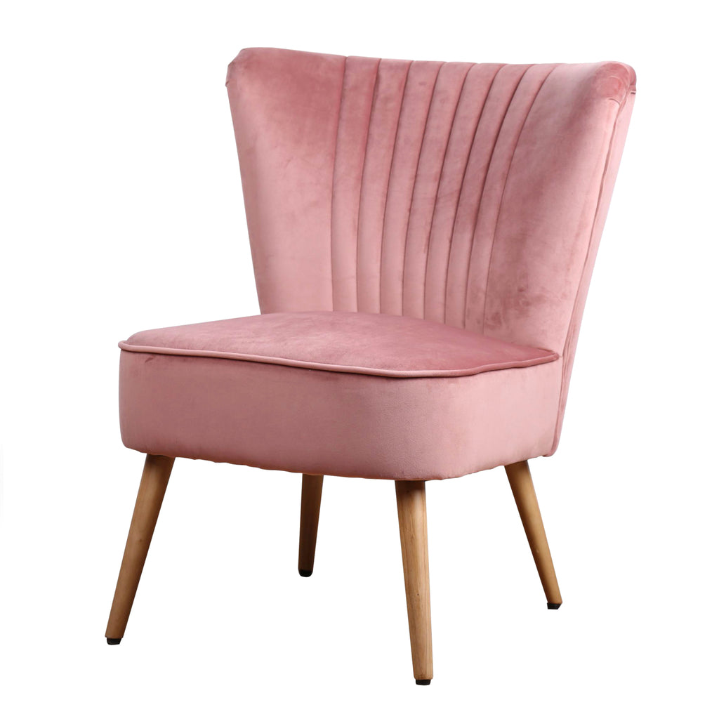 Fauteuil Eva Stof Velours Rose