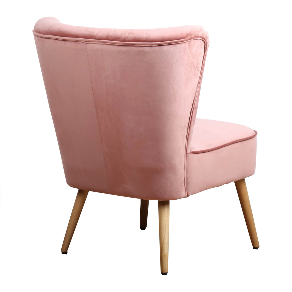 Fauteuil Eva Stof Velours Rose