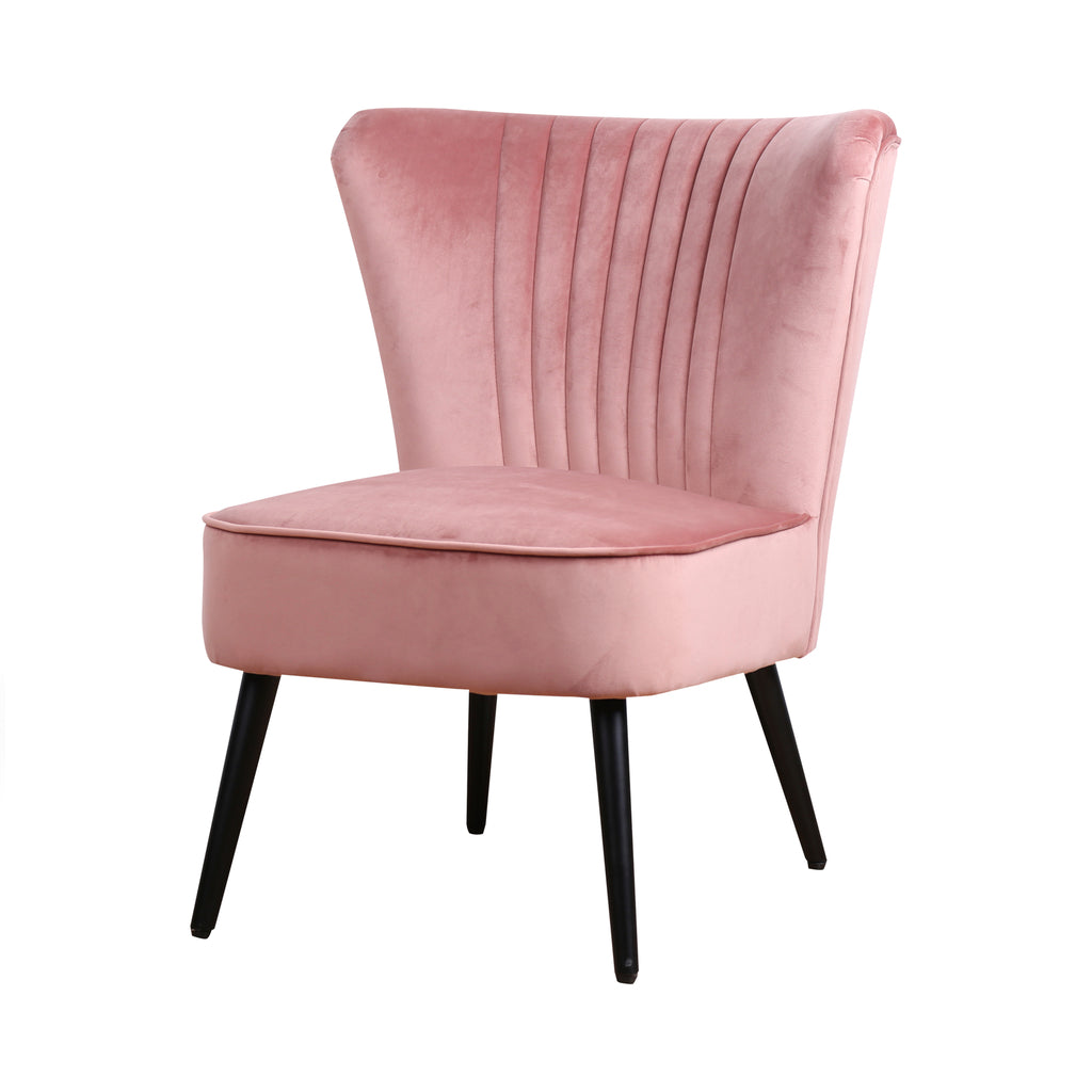 Fauteuil Eva Stof Velours Rose