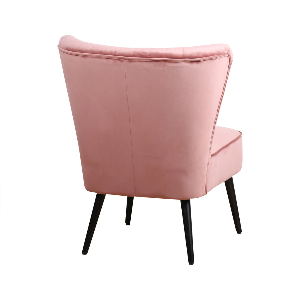 Fauteuil Eva Stof Velours Rose