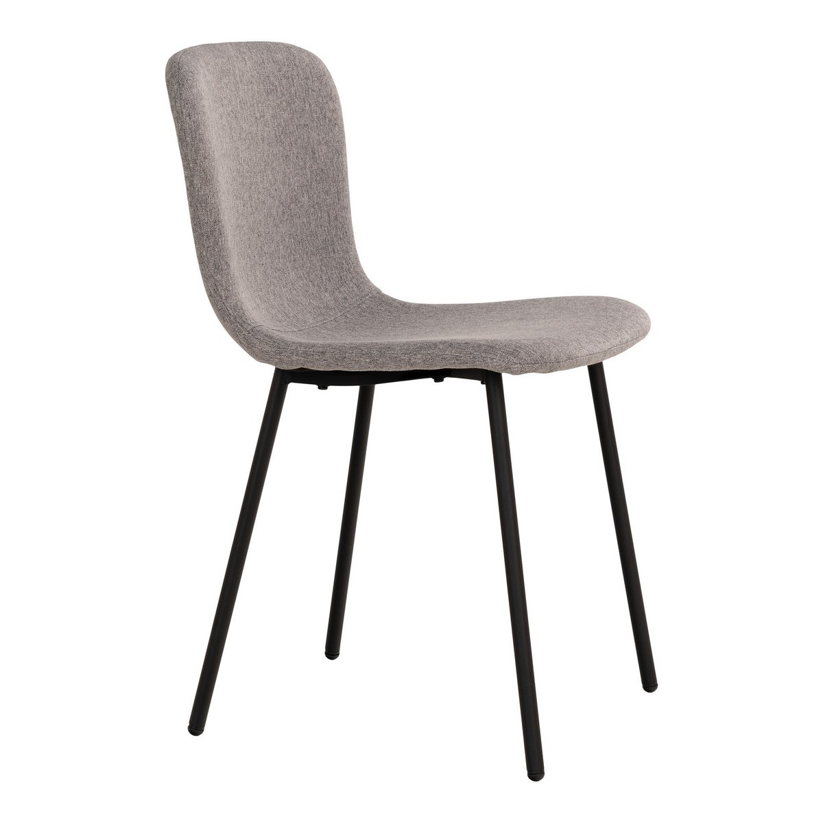 Halden Dining Chair - Eetkamerstoel, lichtgrijs met zwarte poten - set van 2