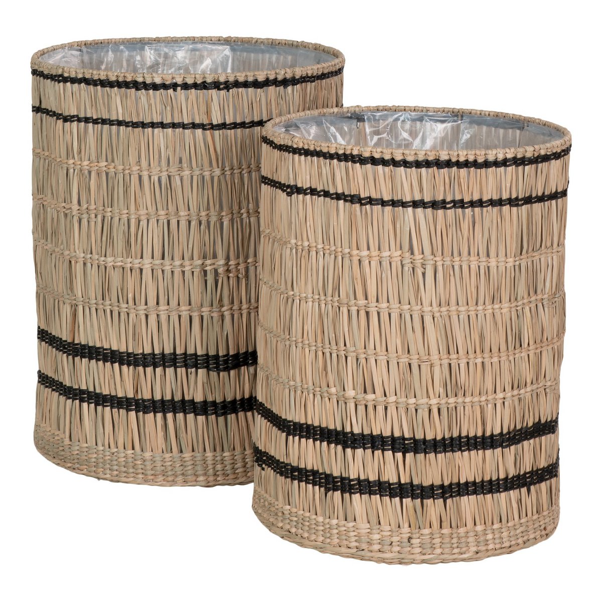 Vinh Planter - Plantenbak, zeegras, rond, naturel, set van 2