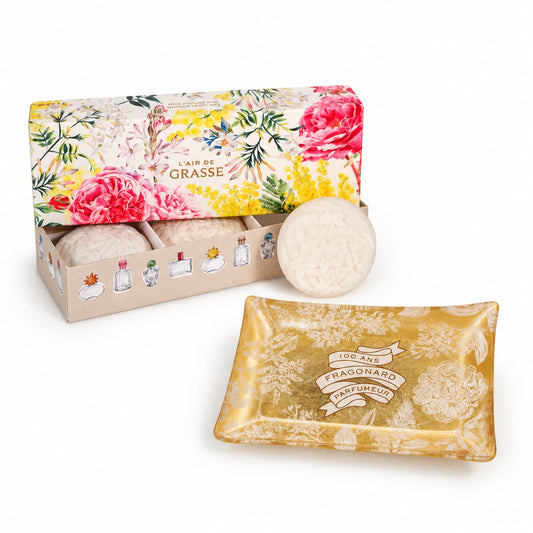 Fragonard L'Air de Grasse 3 Zeepjes & Zeepschaaltje Cadeauset