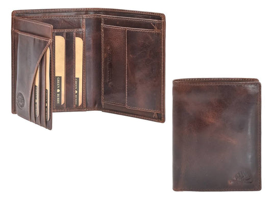 Greenburry Herenportefeuille leder 10x12cm teak bruin - Julien Deluxe